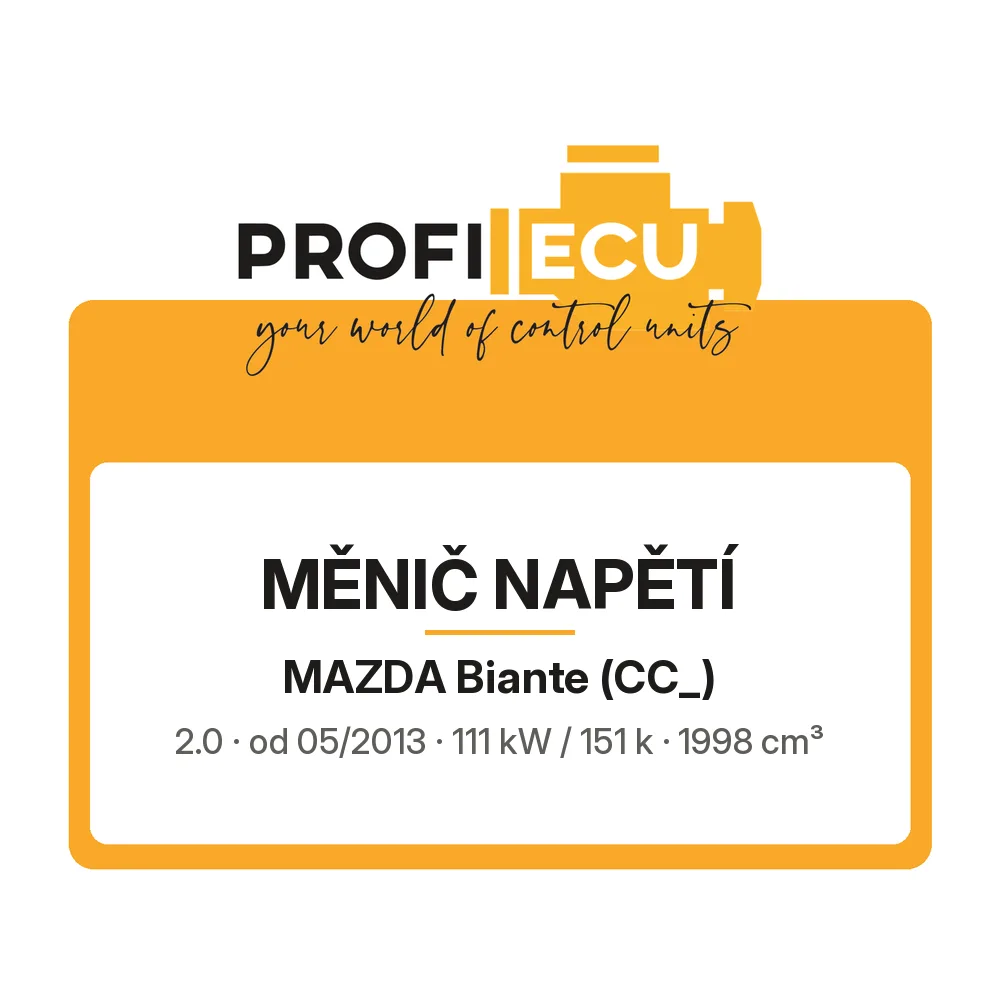 Etiketa ProfiECU: Měnič napětí pro Mazda Biante 2.0 111 kW