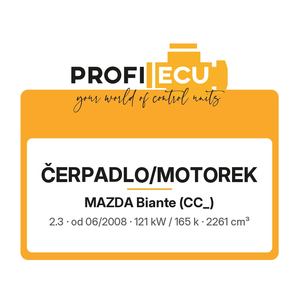 Etiketa ProfiECU: Čerpadlo/Motorek pro Mazda Biante 2.3 121 kW