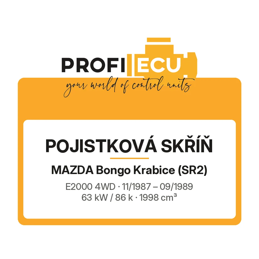 Etiketa ProfiECU: Pojistková skříň pro Mazda Bongo Krabice E2000 4WD 63 kW