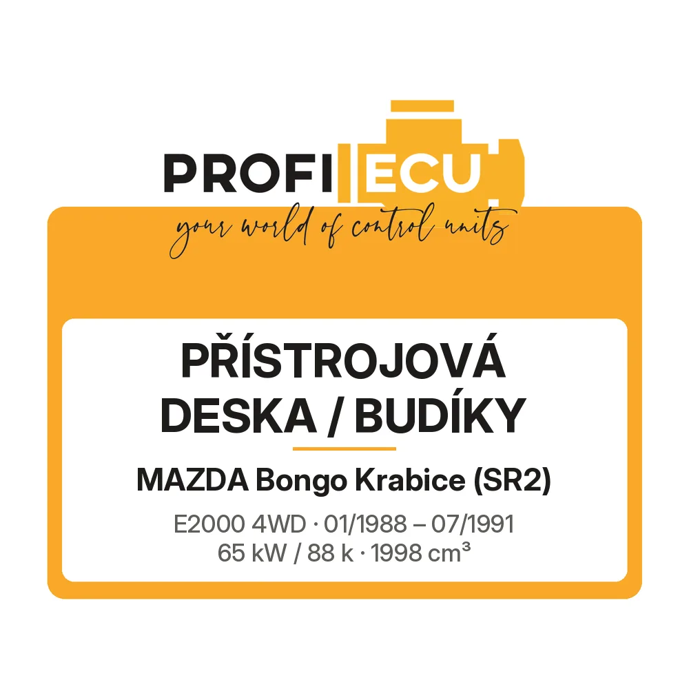 Etiketa ProfiECU: Přístrojová deska / Budíky pro Mazda Bongo Krabice E2000 4WD 65 kW