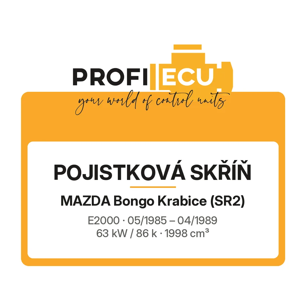 Etiketa ProfiECU: Pojistková skříň pro Mazda Bongo Krabice E2000 63 kW