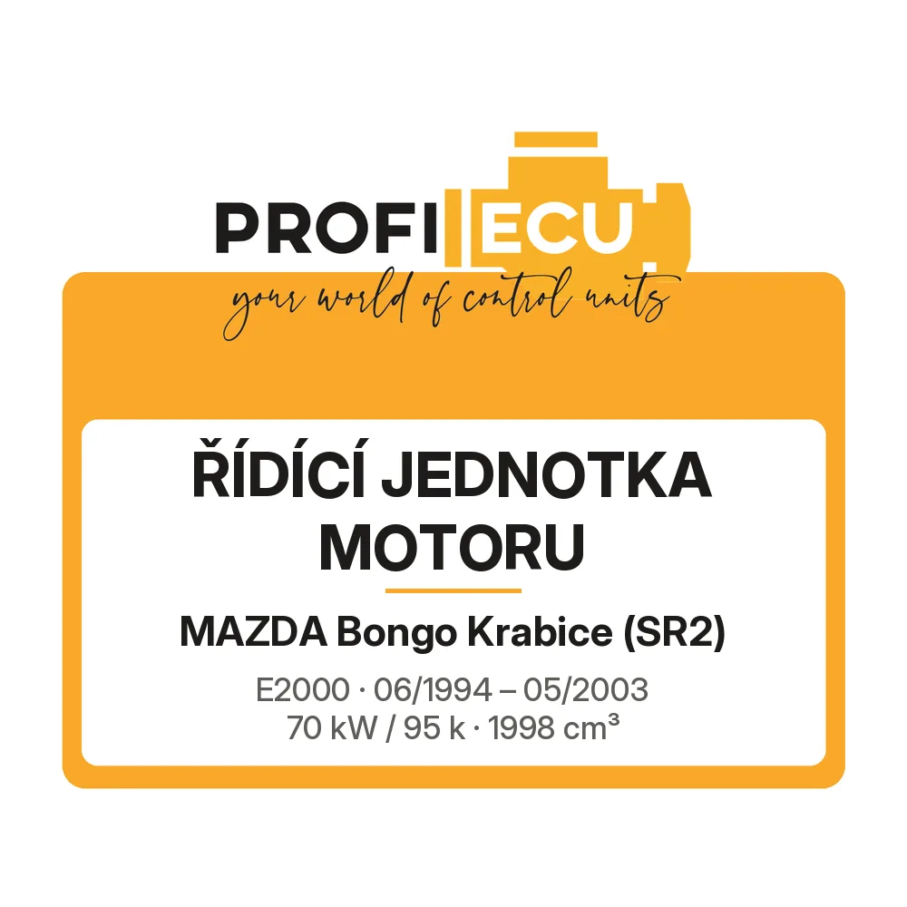 Etiketa ProfiECU: Řídící jednotka motoru pro Mazda Bongo Krabice E2000 70 kW