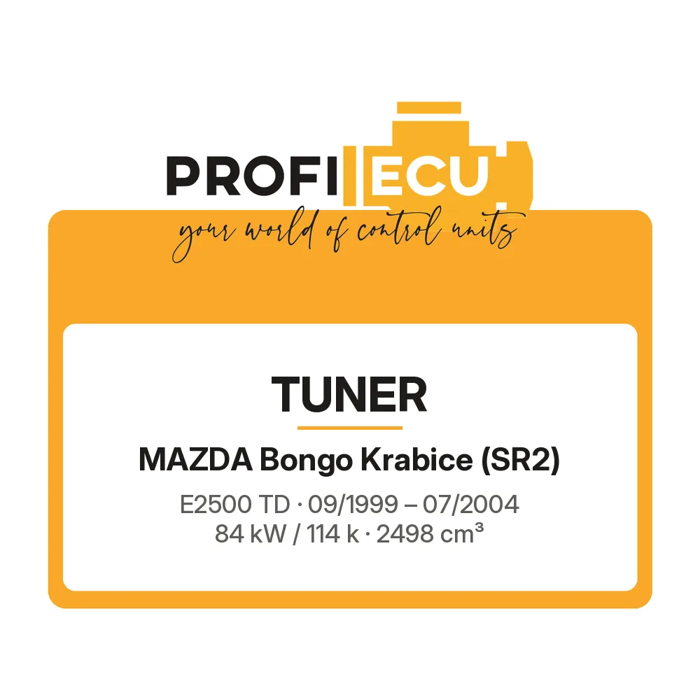Etiketa ProfiECU: Tuner pro Mazda Bongo Krabice E2500 TD 84 kW