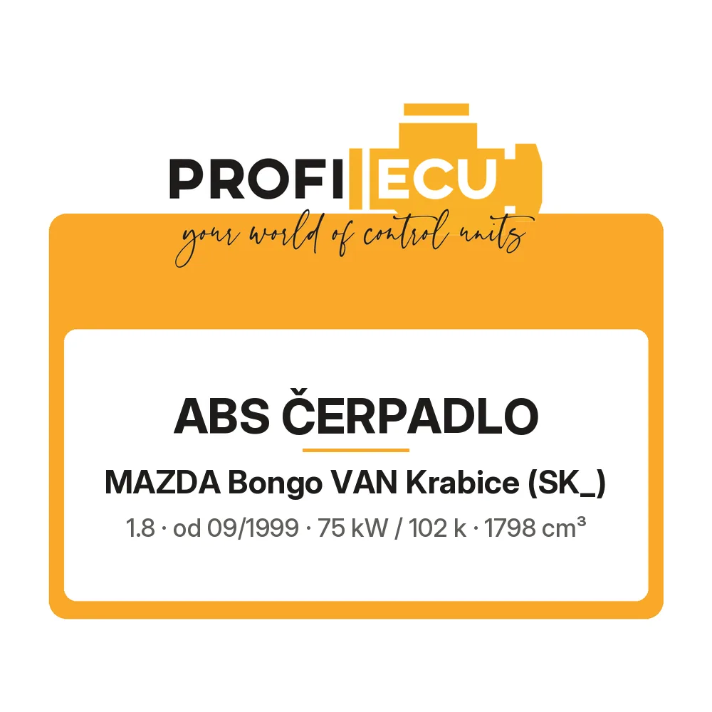 Etiketa ProfiECU: ABS čerpadlo pro Mazda Bongo VAN Krabice 1.8 75 kW