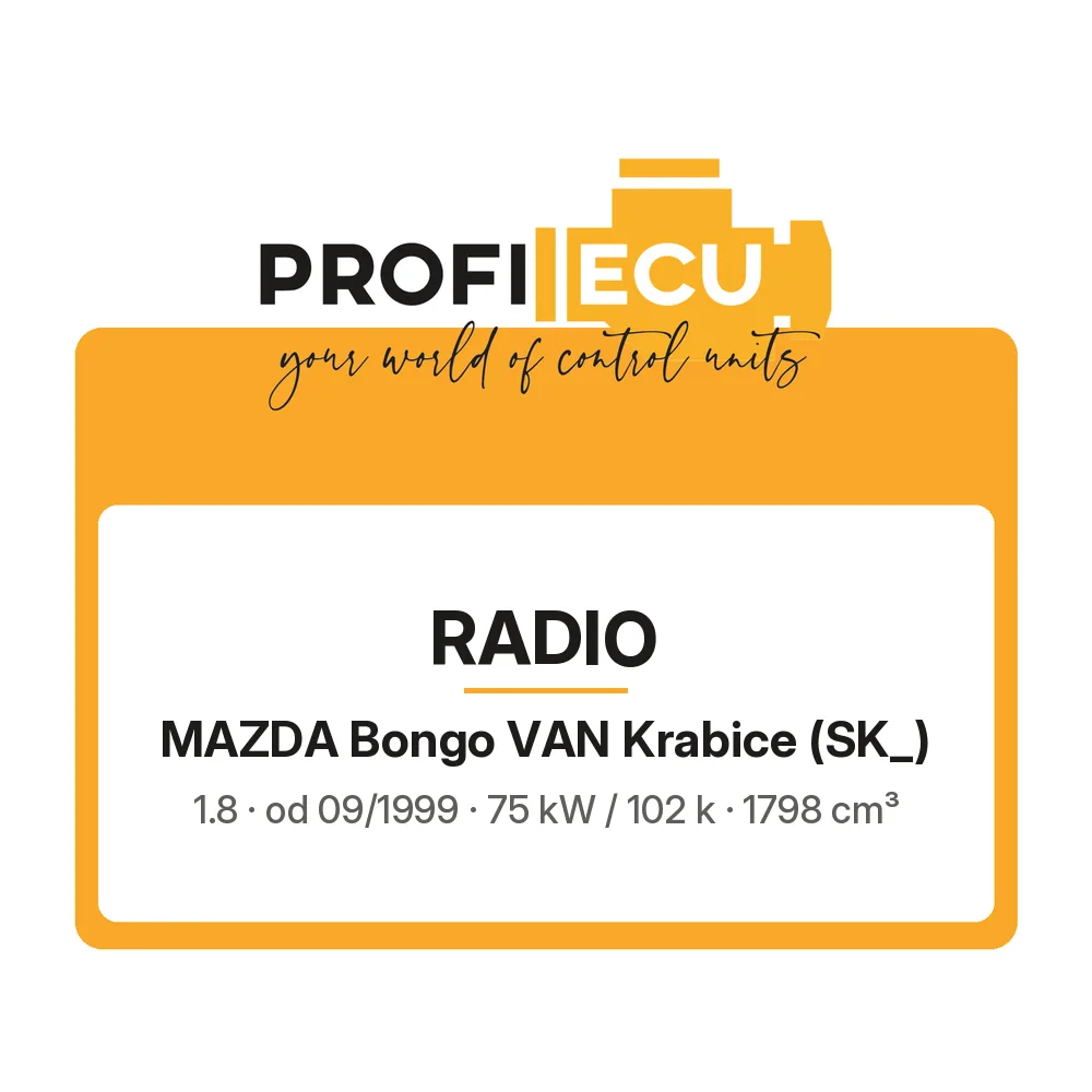 Etiketa ProfiECU: Radio pro Mazda Bongo VAN Krabice 1.8 75 kW