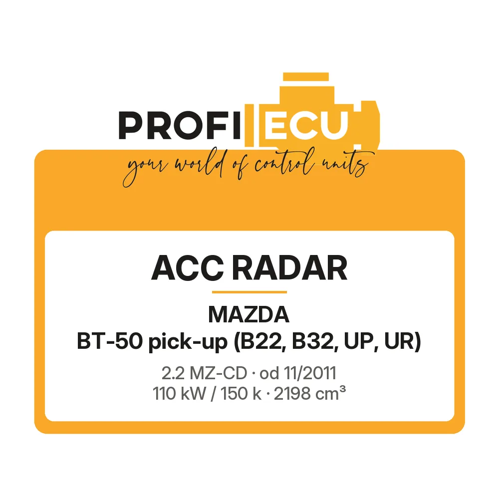 Etiketa ProfiECU: ACC Radar pro Mazda BT-50 pick-up 2.2 MZ-CD 110 kW