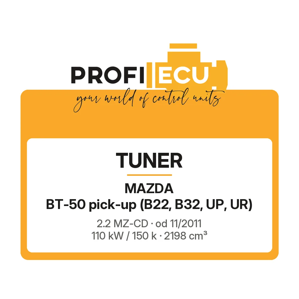 Etiketa ProfiECU: Tuner pro Mazda BT-50 pick-up 2.2 MZ-CD 110 kW