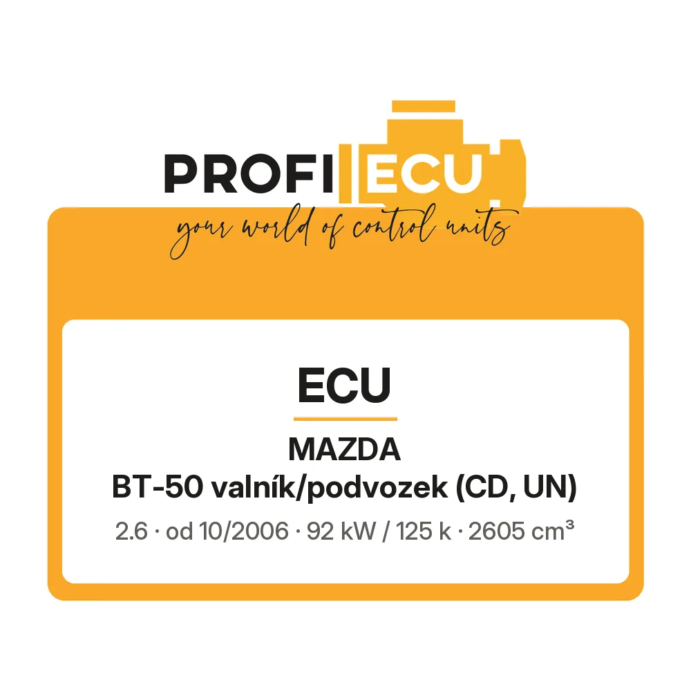 Etiketa ProfiECU: ECU pro Mazda BT-50 valník/podvozek 2.6 92 kW