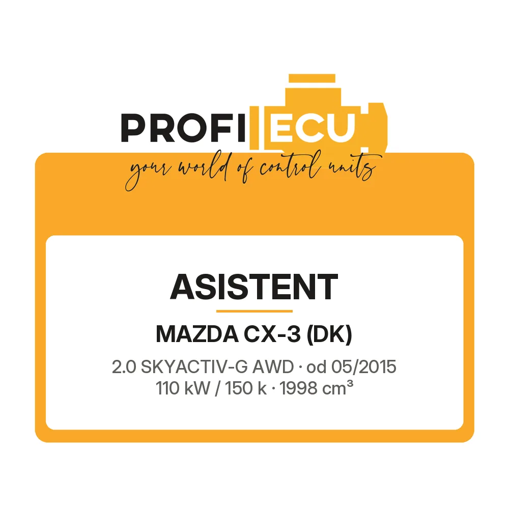 Etiketa ProfiECU: ASISTENT pro Mazda CX-3 2.0 SKYACTIV-G AWD 110 kW