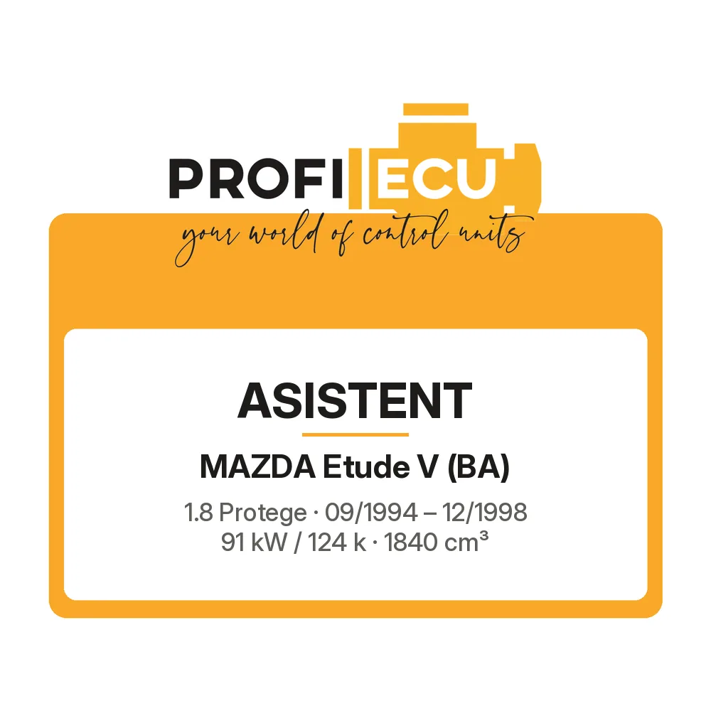 Etiketa ProfiECU: ASISTENT pro Mazda Etude V 1.8 Protege 91 kW