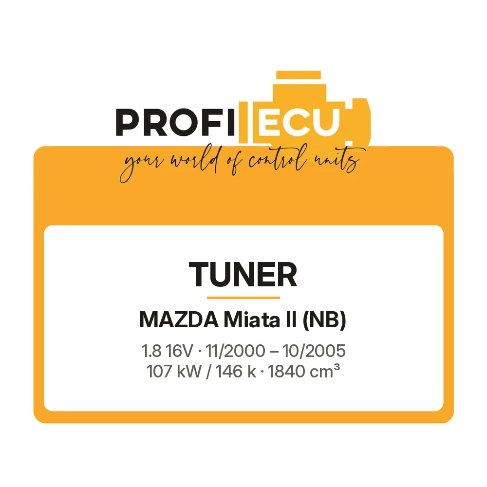 Etiketa ProfiECU: Tuner pro Mazda Miata II 1.8 16V 107 kW