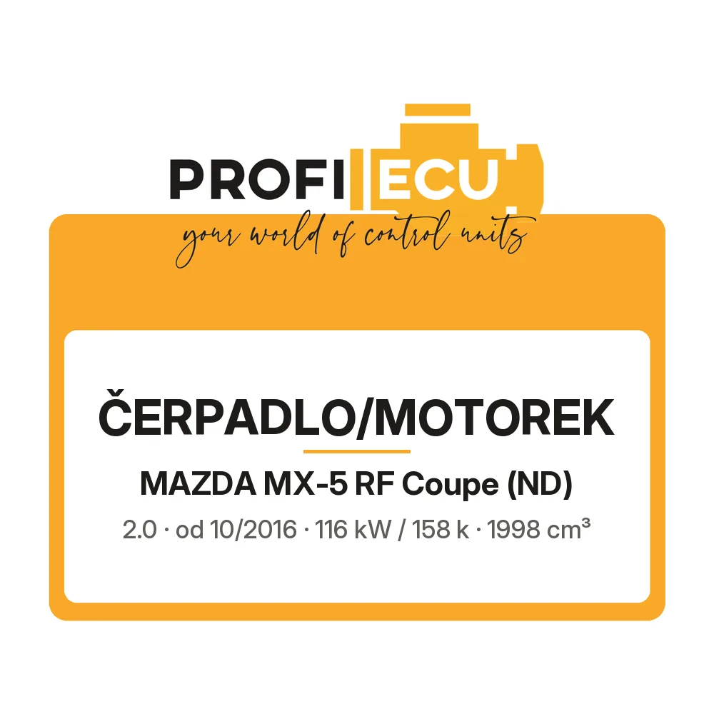 Etiketa ProfiECU: Čerpadlo/Motorek pro Mazda MX-5 RF Coupe 2.0 116 kW