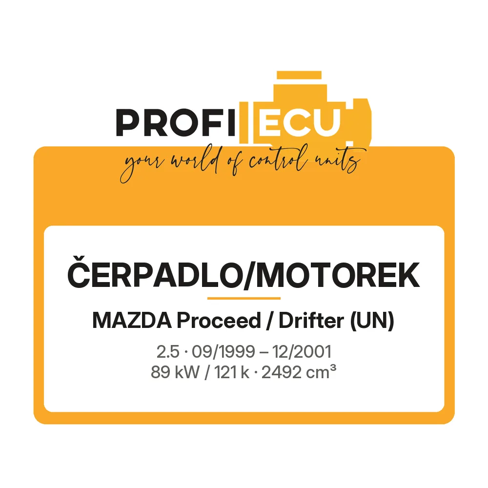 Etiketa ProfiECU: Čerpadlo/Motorek pro Mazda Proceed / Drifter 2.5 89 kW