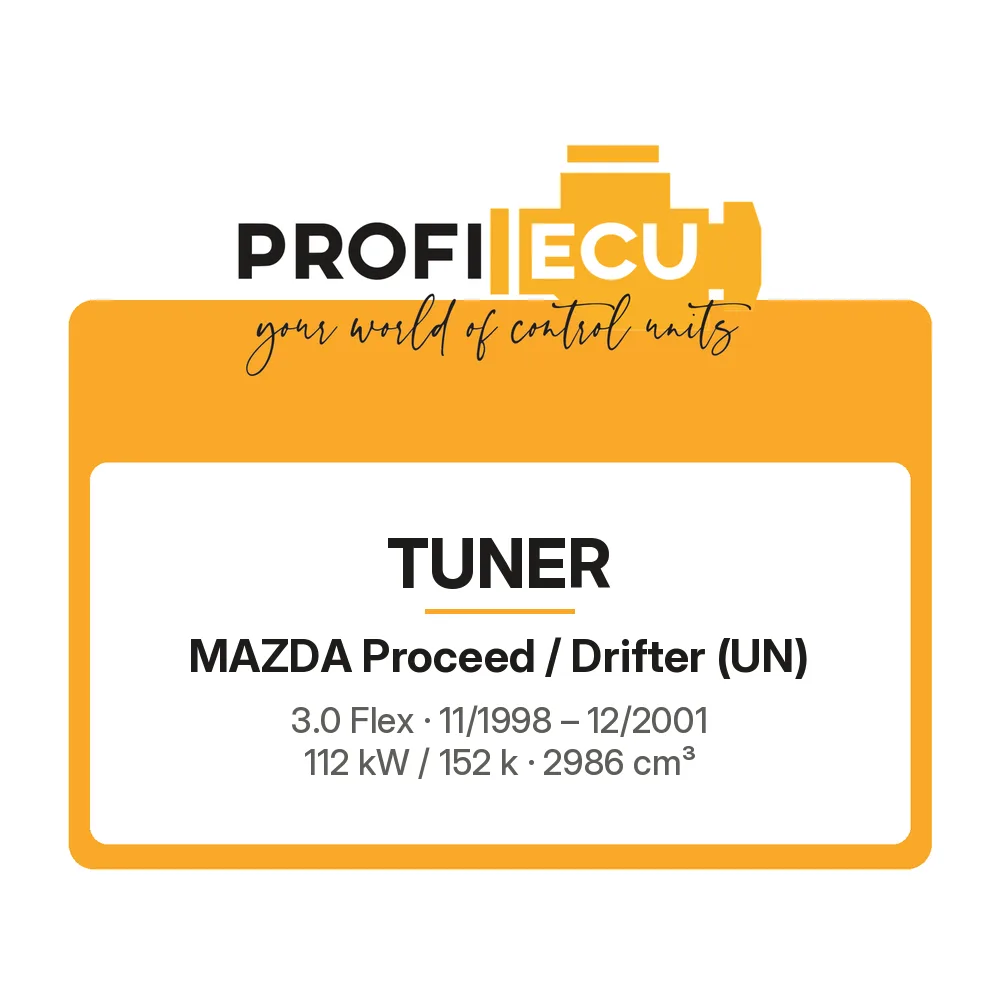 Etiketa ProfiECU: Tuner pro Mazda Proceed / Drifter 3.0 Flex 112 kW
