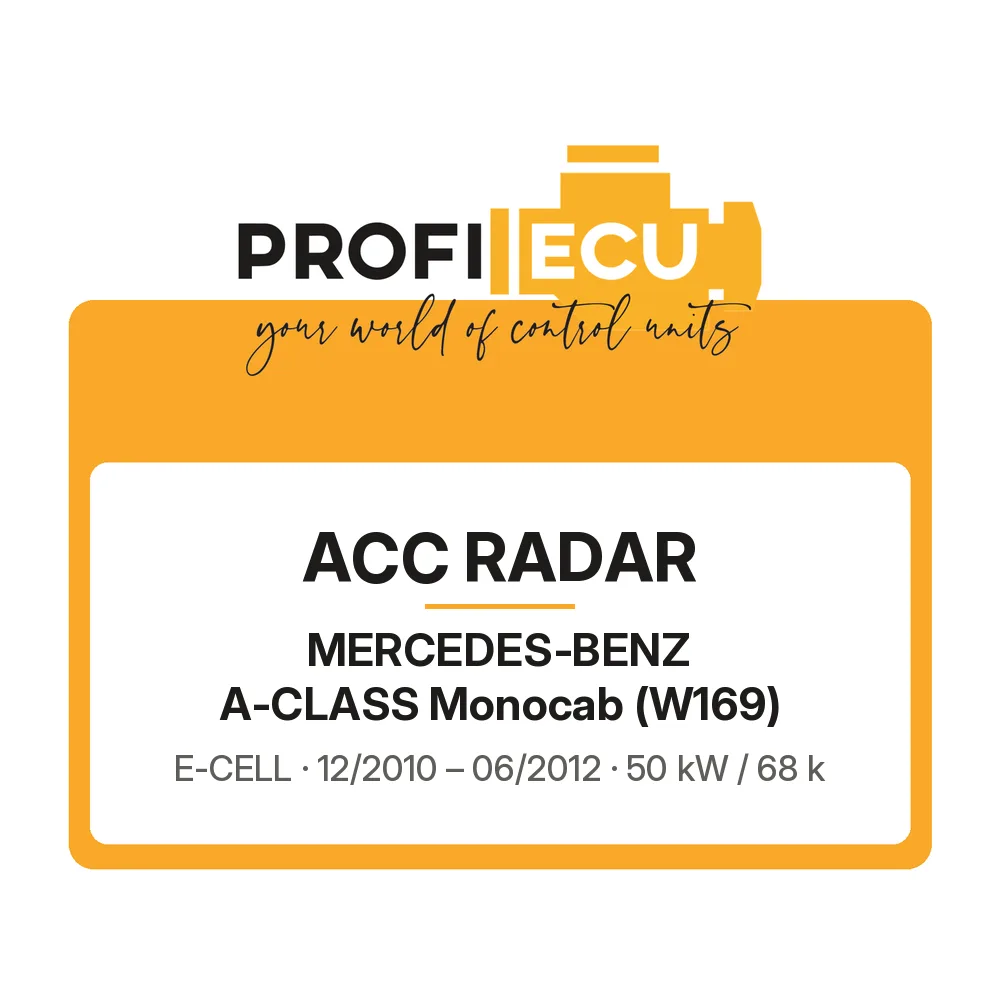 Etiketa ProfiECU: ACC Radar pro Mercedes-Benz A-CLASS Monocab E-CELL