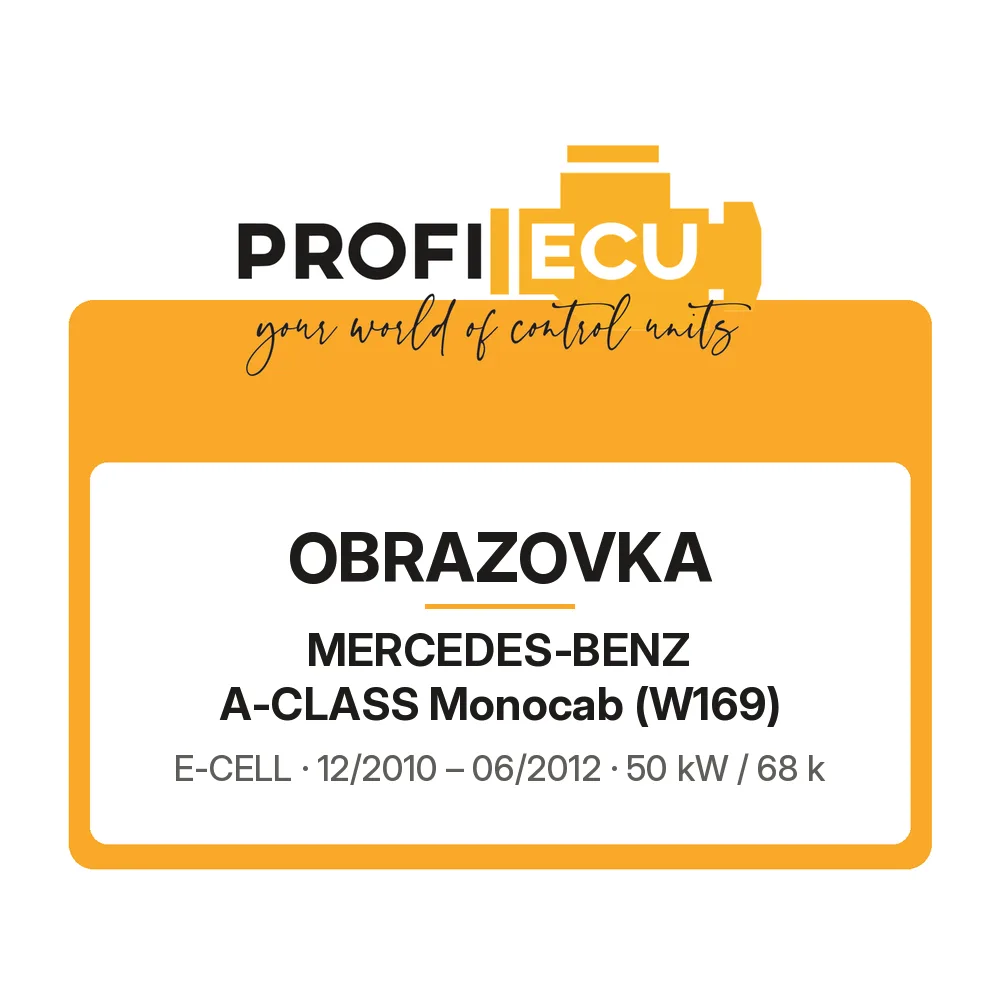 Etiketa ProfiECU: Obrazovka pro Mercedes-Benz A-CLASS Monocab E-CELL