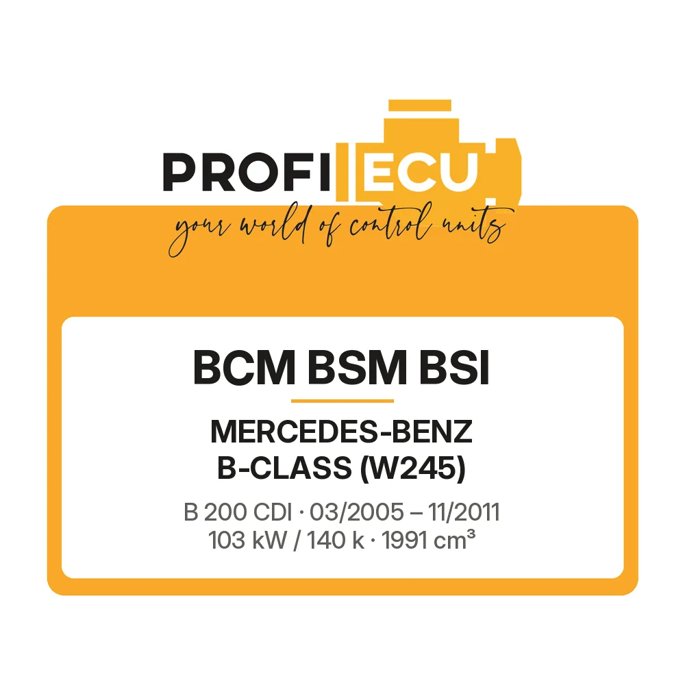 Etiketa ProfiECU: BCM BSM BSI pro Mercedes-Benz B-CLASS B 200 CDI 103 kW