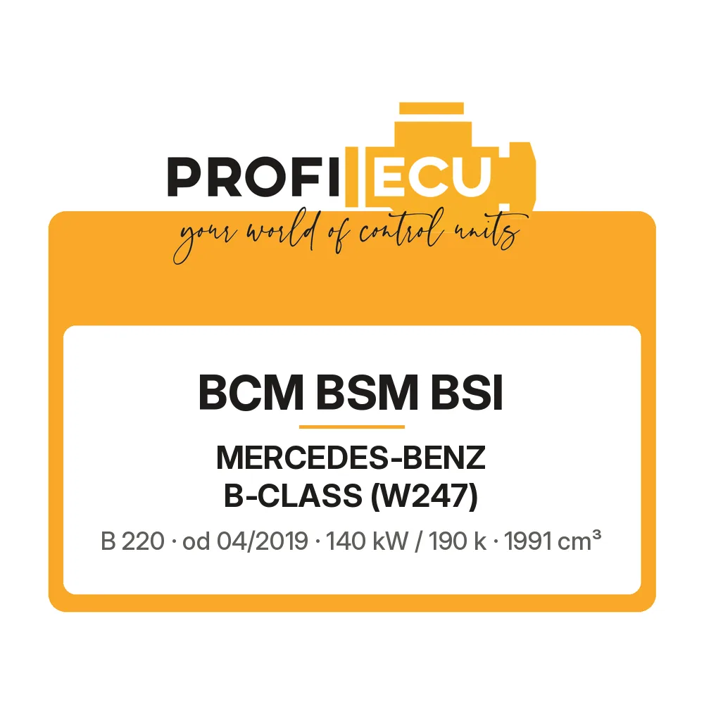 Etiketa ProfiECU: BCM BSM BSI pro Mercedes-Benz B-CLASS B 220 140 kW