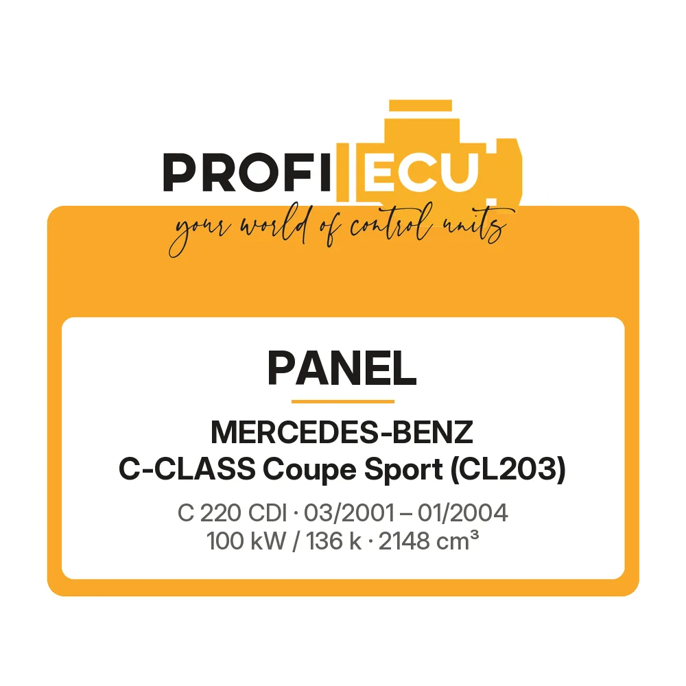 Etiketa ProfiECU: Panel pro Mercedes-Benz C-CLASS Coupe Sport C 220 CDI 100 kW