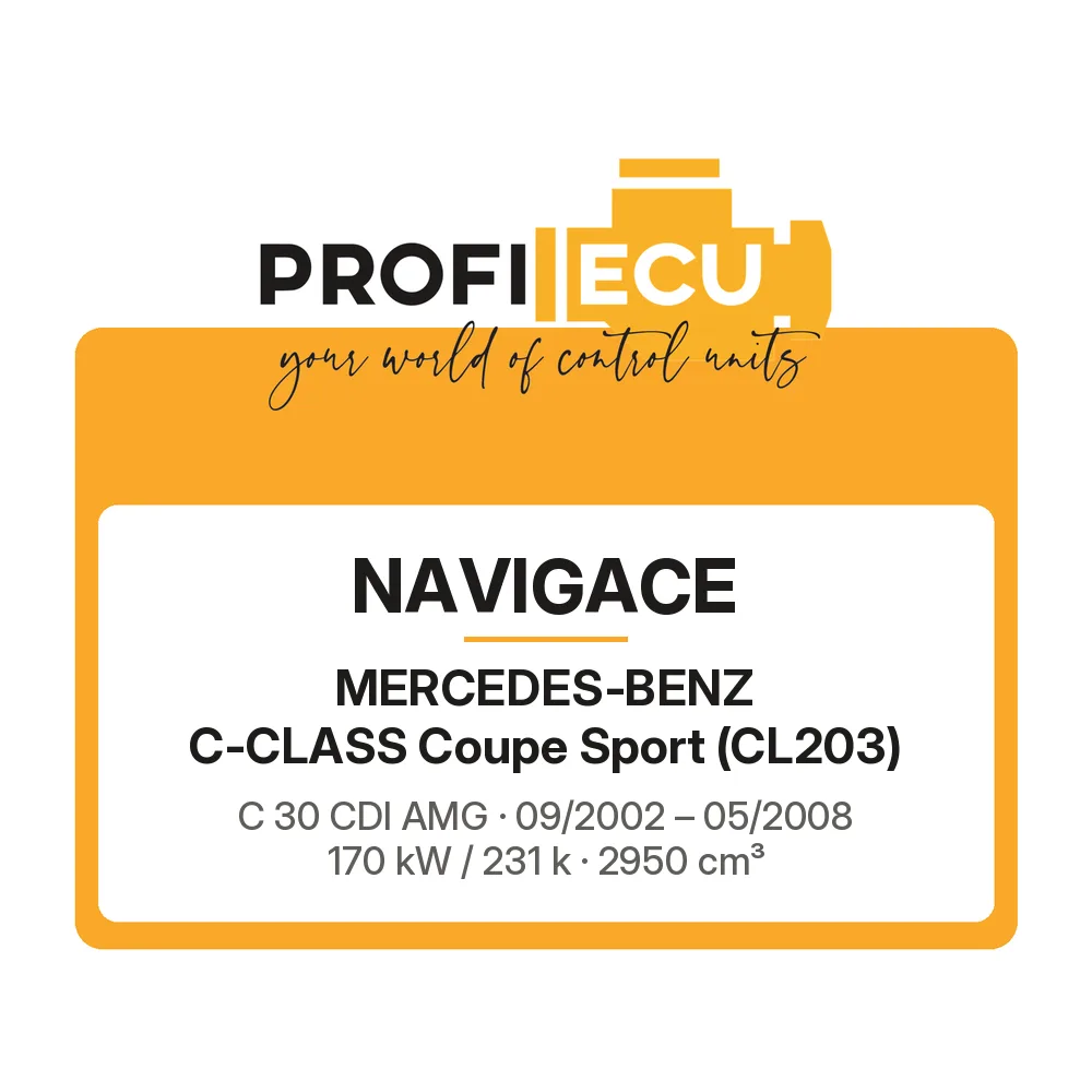 Etiketa ProfiECU: Navigace pro Mercedes-Benz C-CLASS Coupe Sport C 30 CDI AMG 170 kW