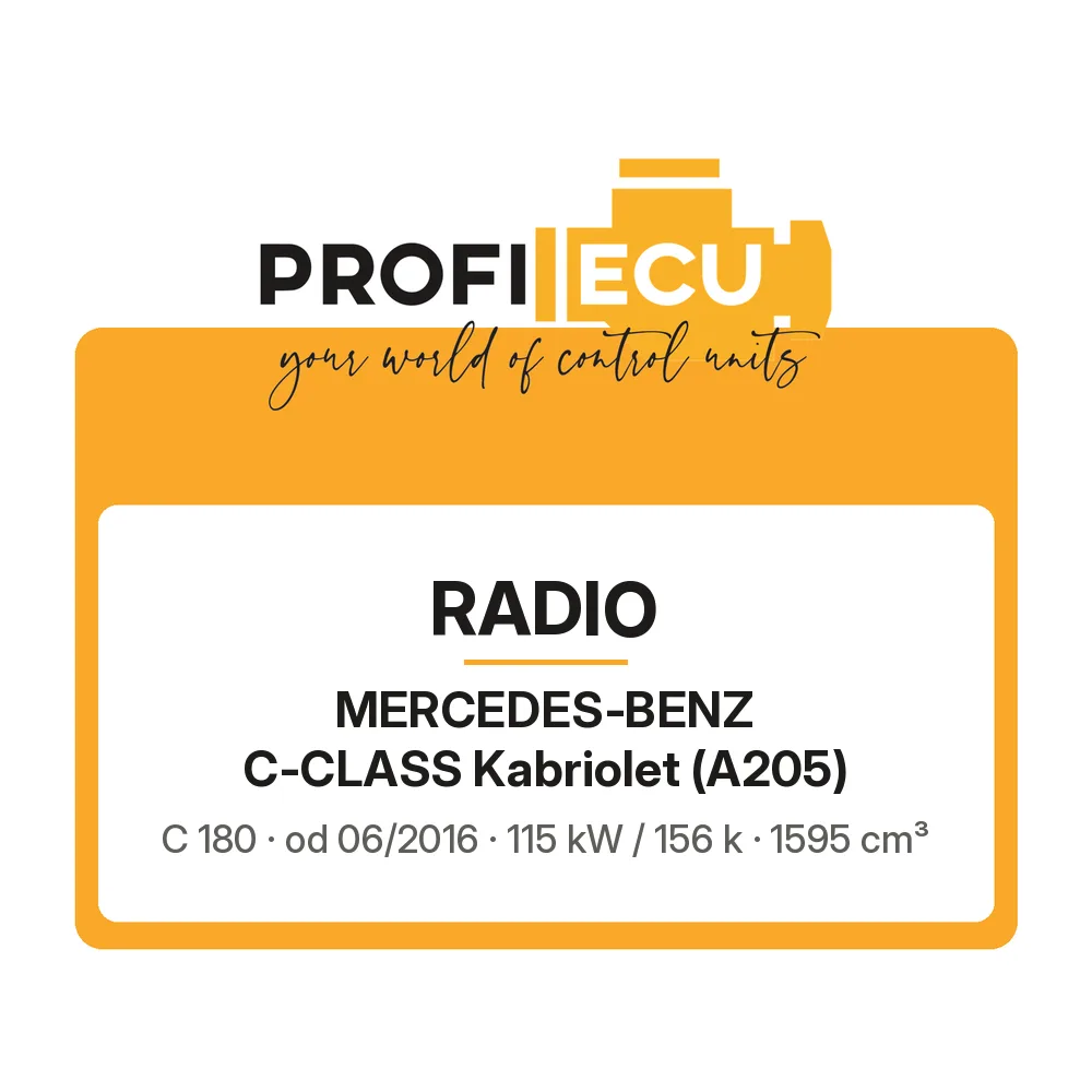 Etiketa ProfiECU: Radio pro Mercedes-Benz C-CLASS Kabriolet C 180 115 kW
