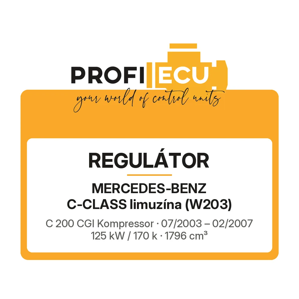 Etiketa ProfiECU: Regulátor pro Mercedes-Benz C-CLASS limuzína C 200 CGI Kompressor 125 kW