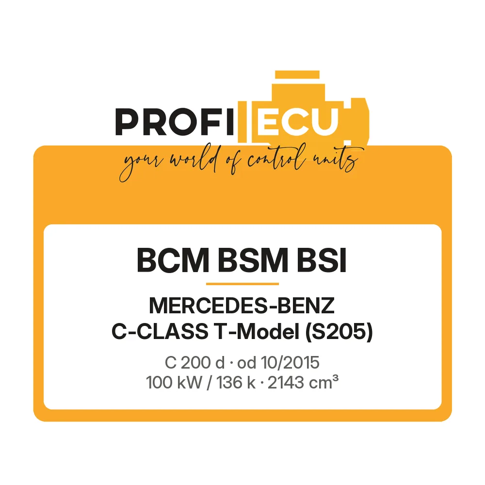 Etiketa ProfiECU: BCM BSM BSI pro Mercedes-Benz C-CLASS T-Model C 200 d 100 kW