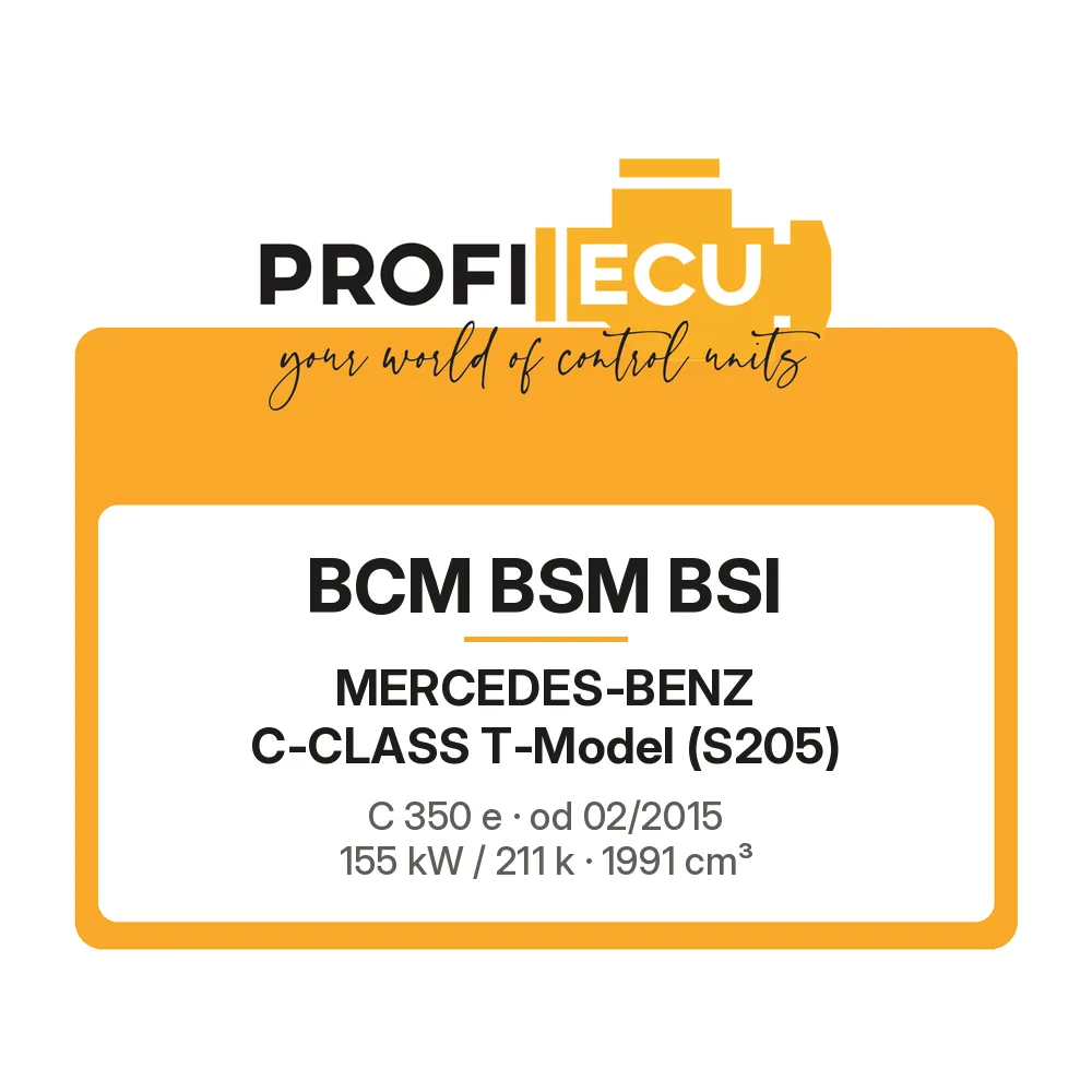 Etiketa ProfiECU: BCM BSM BSI pro Mercedes-Benz C-CLASS T-Model C 350 e 155 kW