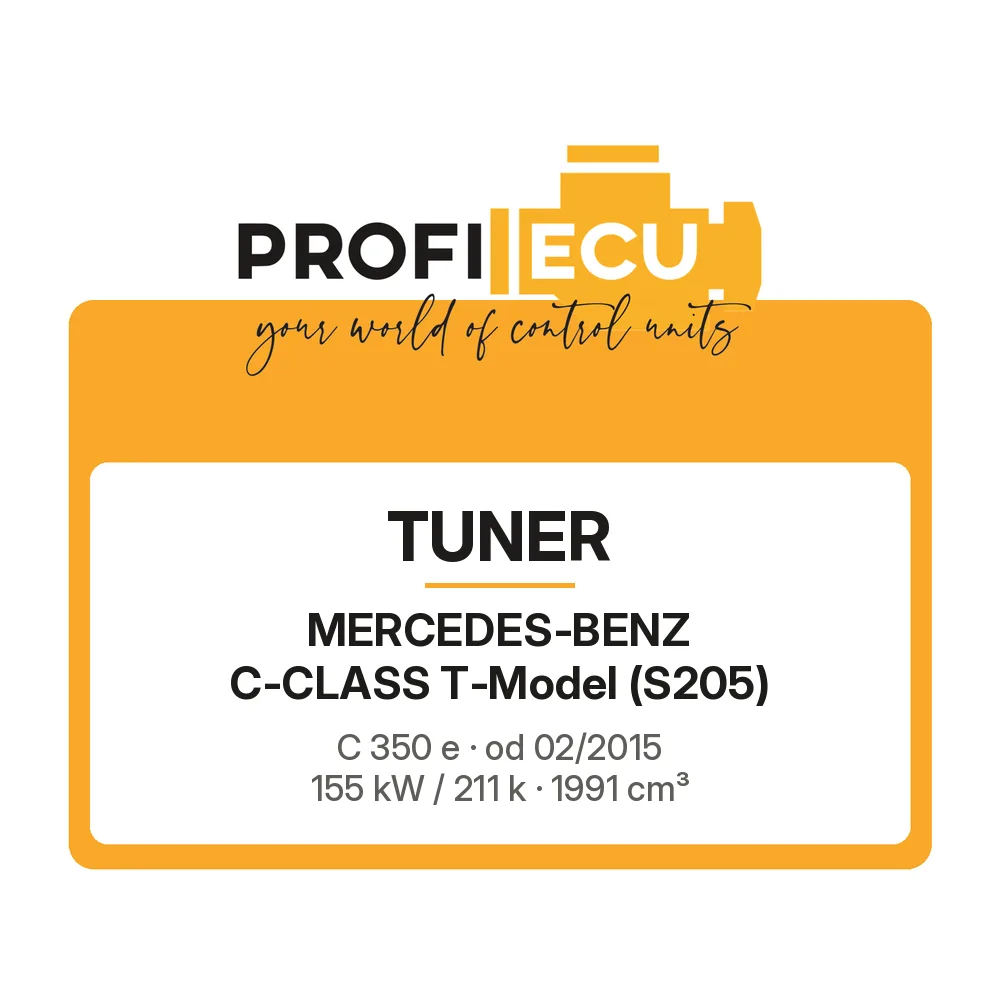Etiketa ProfiECU: Tuner pro Mercedes-Benz C-CLASS T-Model C 350 e 155 kW
