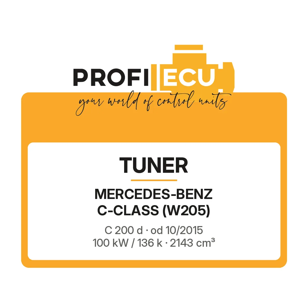 Etiketa ProfiECU: Tuner pro Mercedes-Benz C-CLASS C 200 d 100 kW