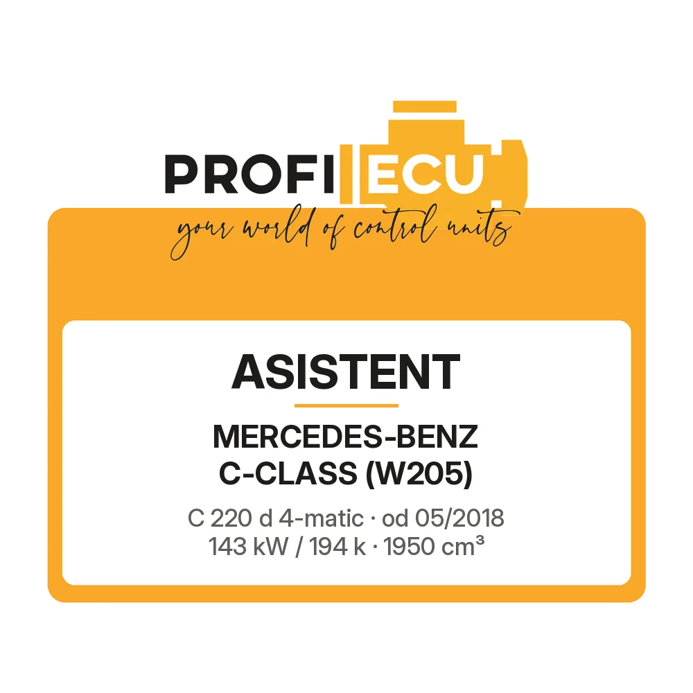 Etiketa ProfiECU: ASISTENT pro Mercedes-Benz C-CLASS C 220 d 4-matic 143 kW