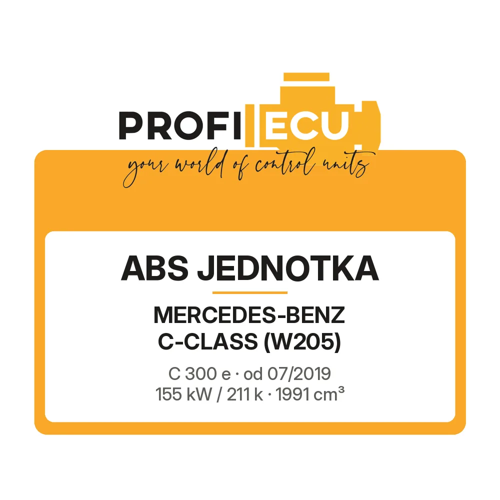 Etiketa ProfiECU: ABS jednotka pro Mercedes-Benz C-CLASS C 300 e 155 kW