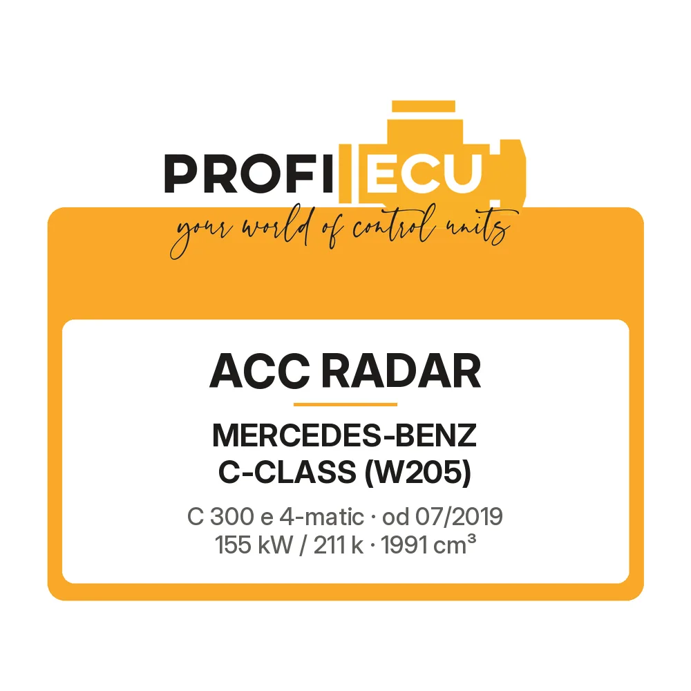 Etiketa ProfiECU: ACC Radar pro Mercedes-Benz C-CLASS C 300 e 4-matic 155 kW