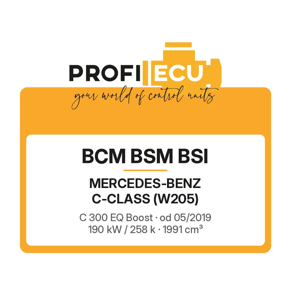 Etiketa ProfiECU: BCM BSM BSI pro Mercedes-Benz C-CLASS C 300 EQ Boost 190 kW