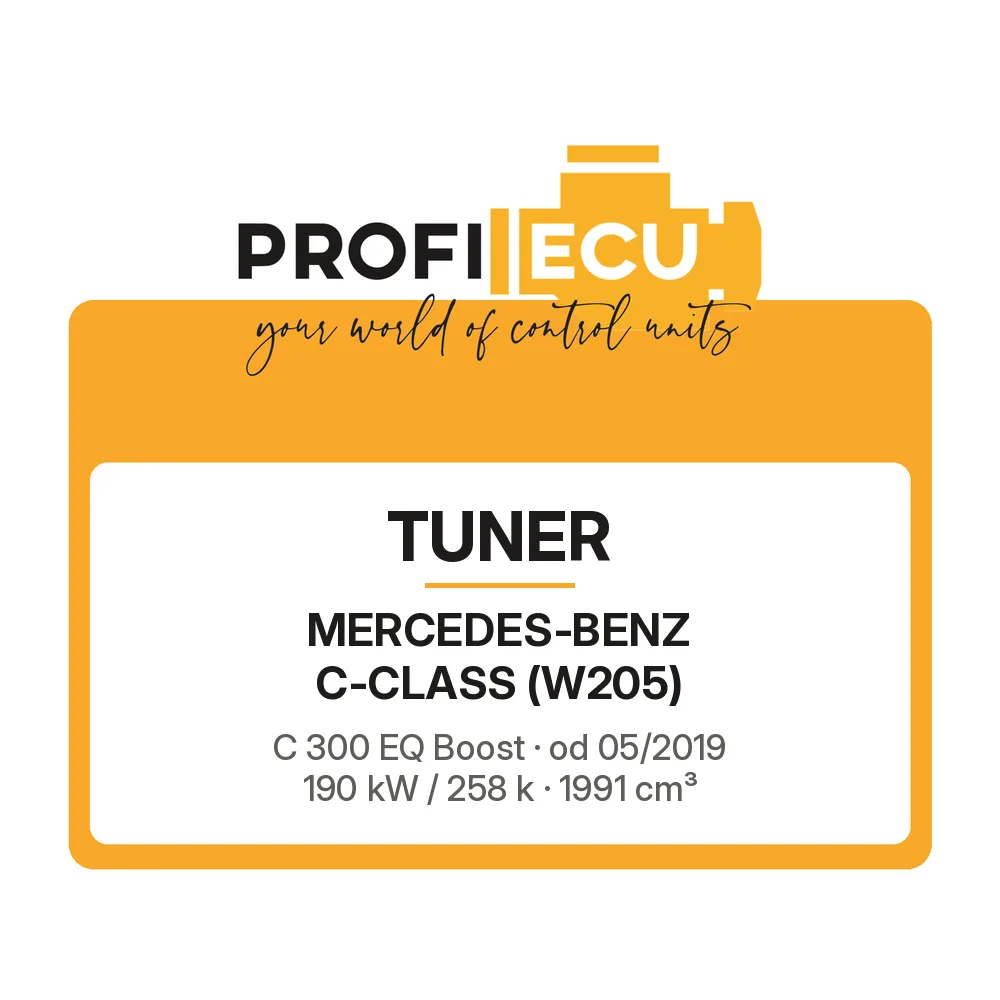 Etiketa ProfiECU: Tuner pro Mercedes-Benz C-CLASS C 300 EQ Boost 190 kW