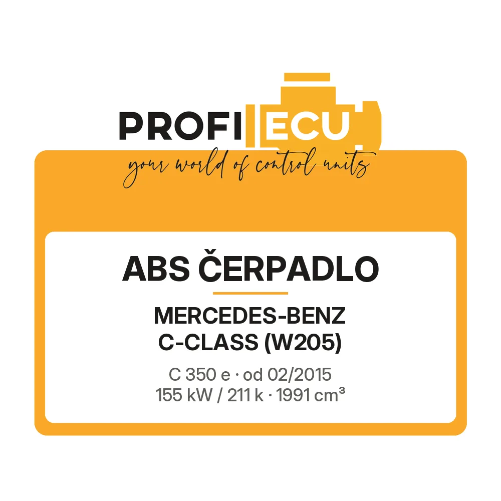 Etiketa ProfiECU: ABS čerpadlo pro Mercedes-Benz C-CLASS C 350 e 155 kW
