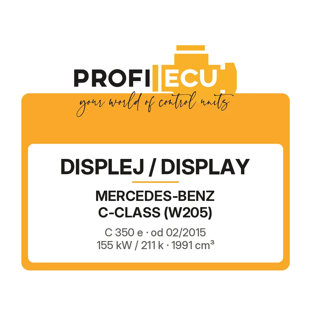 Etiketa ProfiECU: Displej / Display pro Mercedes-Benz C-CLASS C 350 e 155 kW