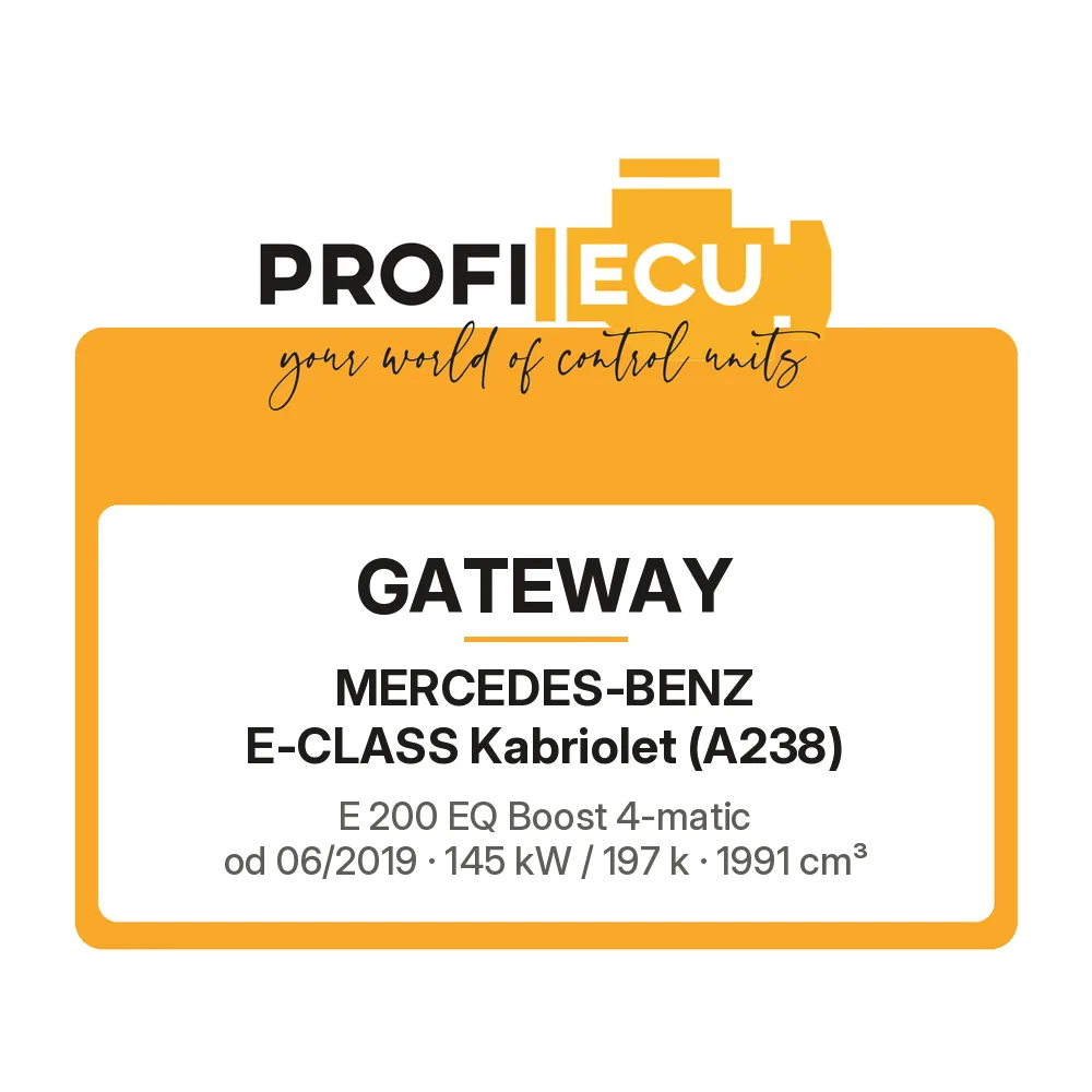 Etiketa ProfiECU: GATEWAY pro Mercedes-Benz E-CLASS Kabriolet E 200 EQ Boost 4-matic 145 kW