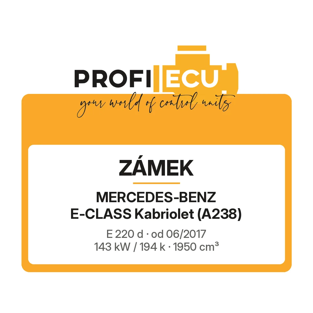 Etiketa ProfiECU: Zámek pro Mercedes-Benz E-CLASS Kabriolet E 220 d 143 kW