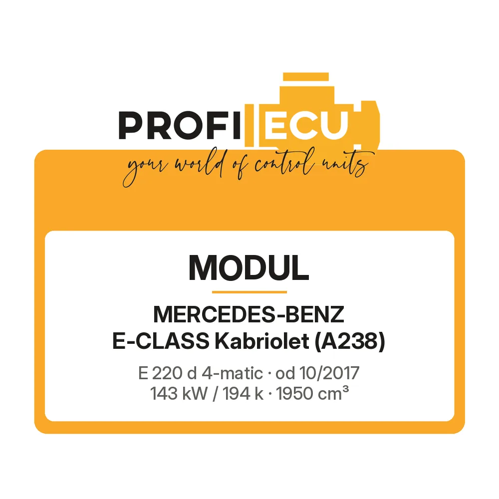 Etiketa ProfiECU: Modul pro Mercedes-Benz E-CLASS Kabriolet E 220 d 4-matic 143 kW