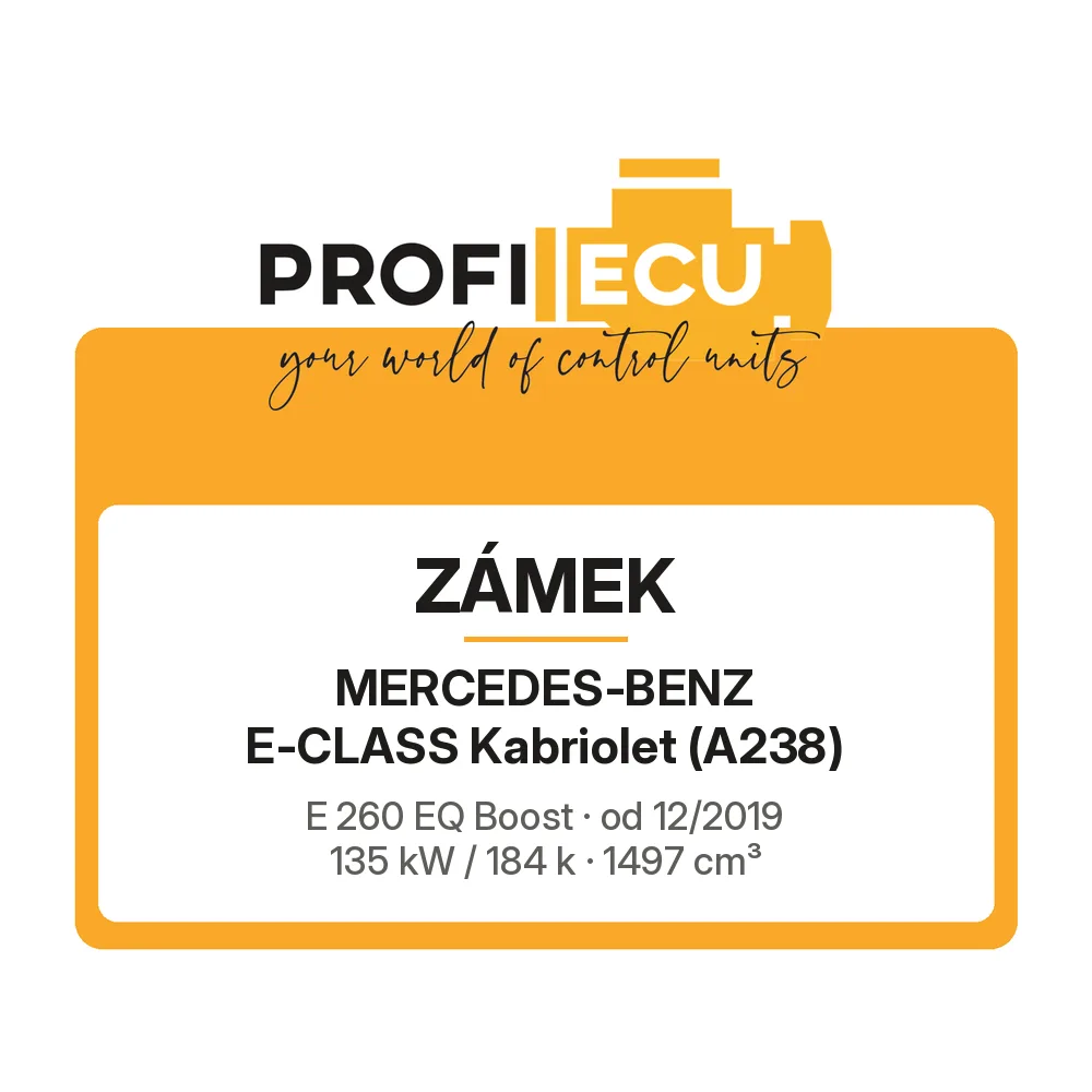 Etiketa ProfiECU: Zámek pro Mercedes-Benz E-CLASS Kabriolet E 260 EQ Boost 135 kW