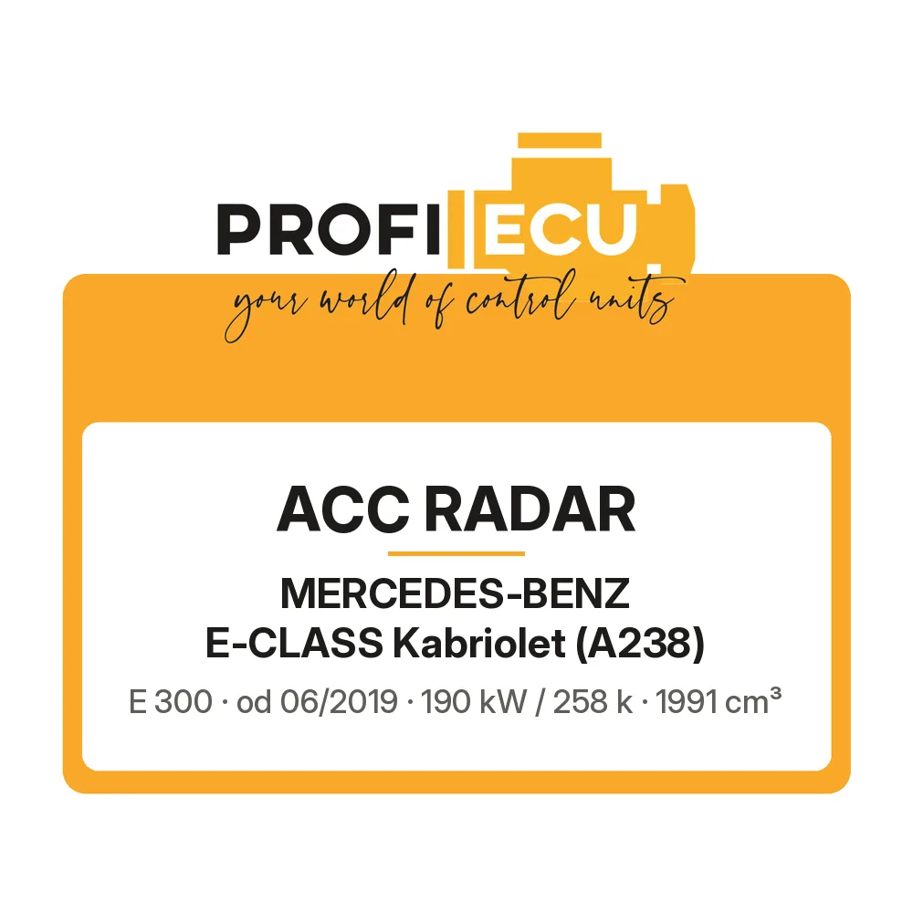 Etiketa ProfiECU: ACC Radar pro Mercedes-Benz E-CLASS Kabriolet E 300 190 kW