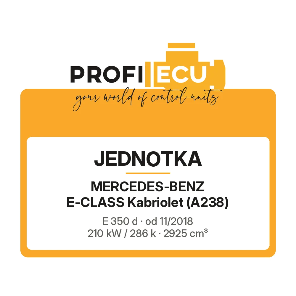 Etiketa ProfiECU: Jednotka pro Mercedes-Benz E-CLASS Kabriolet E 350 d 210 kW