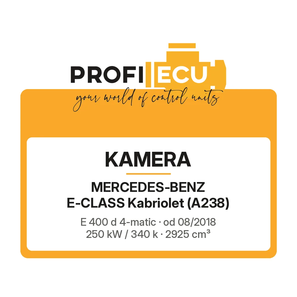 Etiketa ProfiECU: Kamera pro Mercedes-Benz E-CLASS Kabriolet E 400 d 4-matic 250 kW