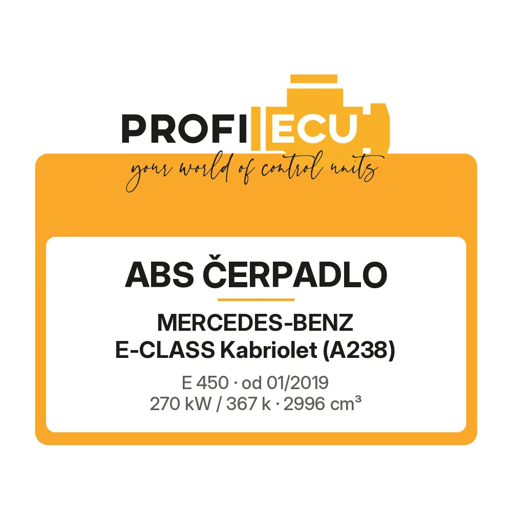 Etiketa ProfiECU: ABS čerpadlo pro Mercedes-Benz E-CLASS Kabriolet E 450 270 kW