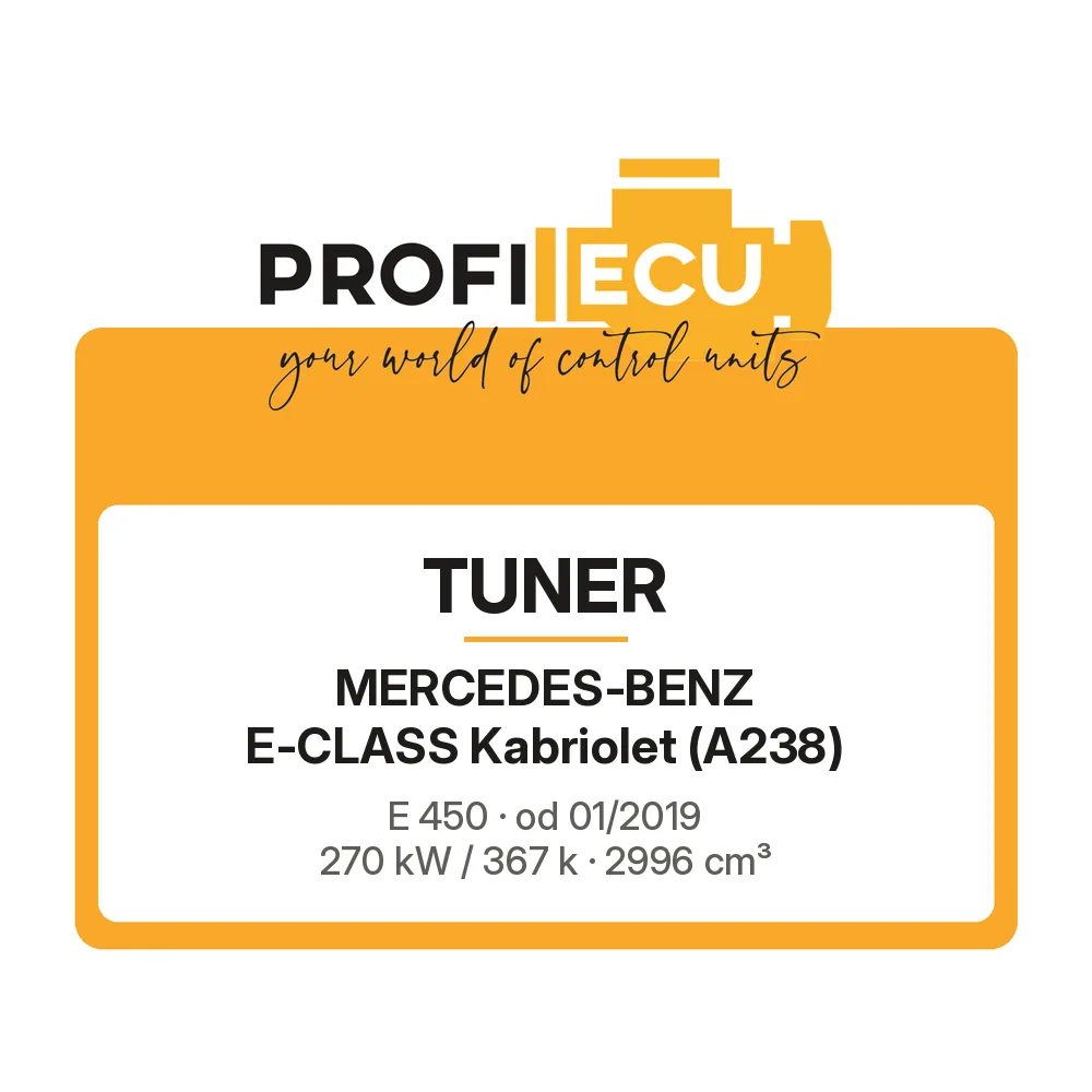 Etiketa ProfiECU: Tuner pro Mercedes-Benz E-CLASS Kabriolet E 450 270 kW