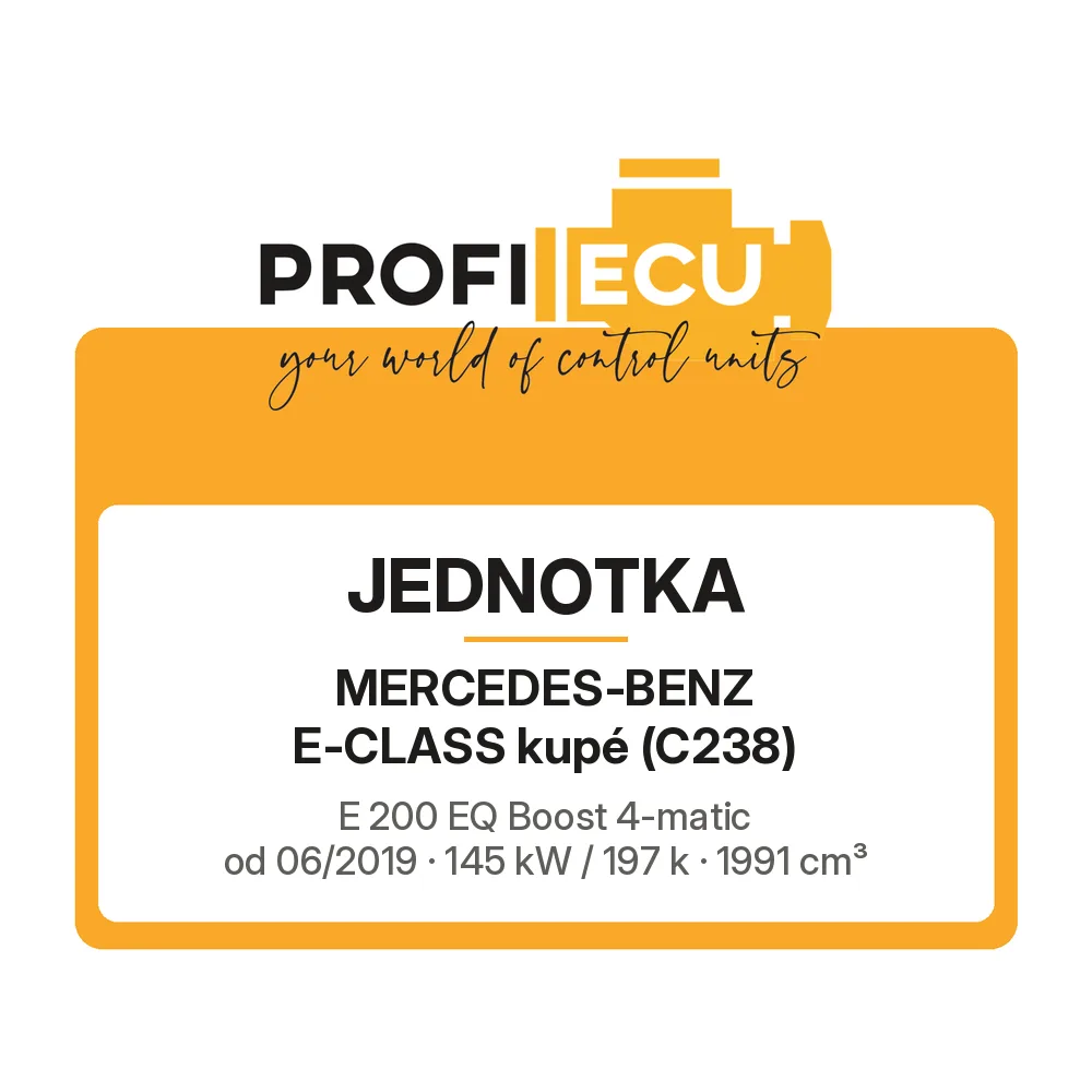 Etiketa ProfiECU: Jednotka pro Mercedes-Benz E-CLASS kupé E 200 EQ Boost 4-matic 145 kW