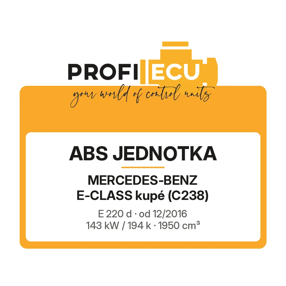 Etiketa ProfiECU: ABS jednotka pro Mercedes-Benz E-CLASS kupé E 220 d 143 kW
