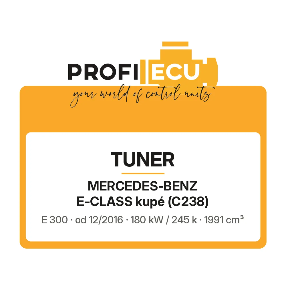 Etiketa ProfiECU: Tuner pro Mercedes-Benz E-CLASS kupé E 300 180 kW