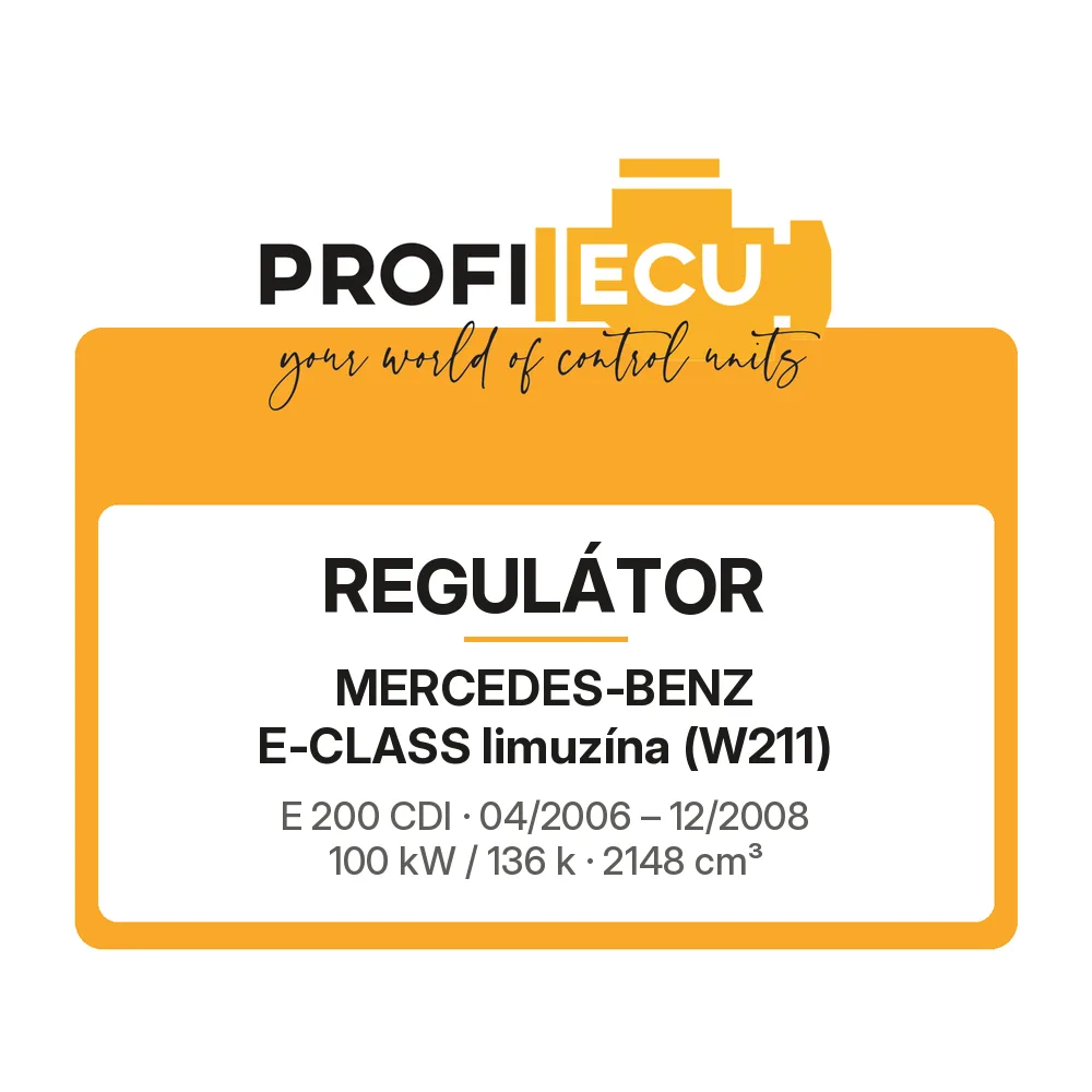 Etiketa ProfiECU: Regulátor pro Mercedes-Benz E-CLASS limuzína E 200 CDI 100 kW